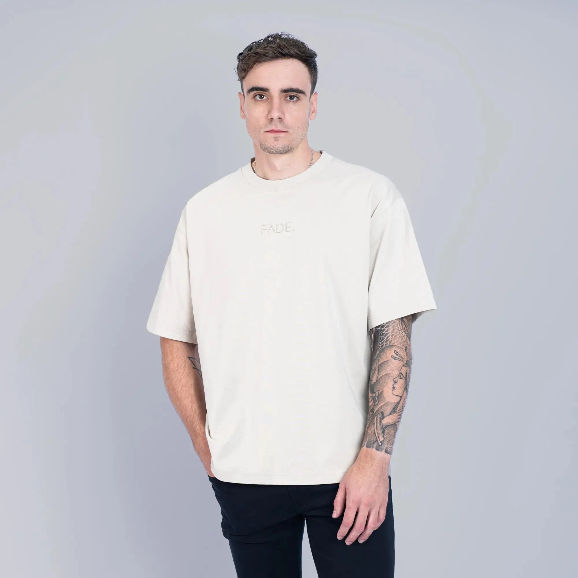 Essential Boxy T-Shirt Stone - FADE