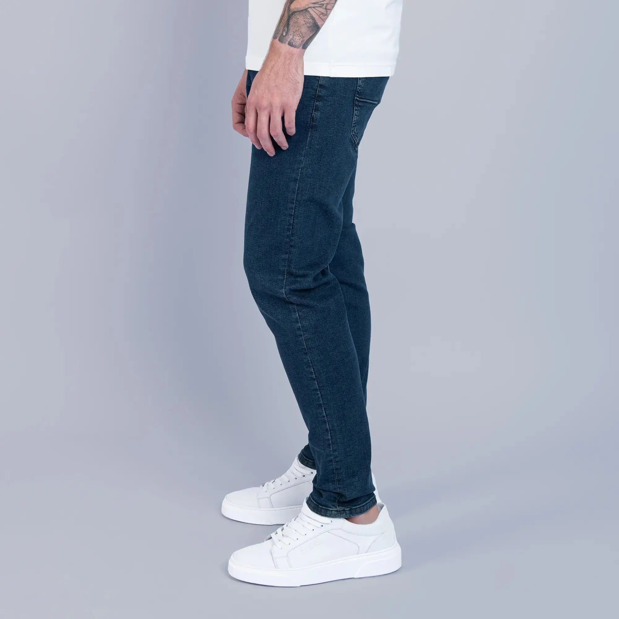 Essential Dark Wash Slim Tapered Jeans - FADE