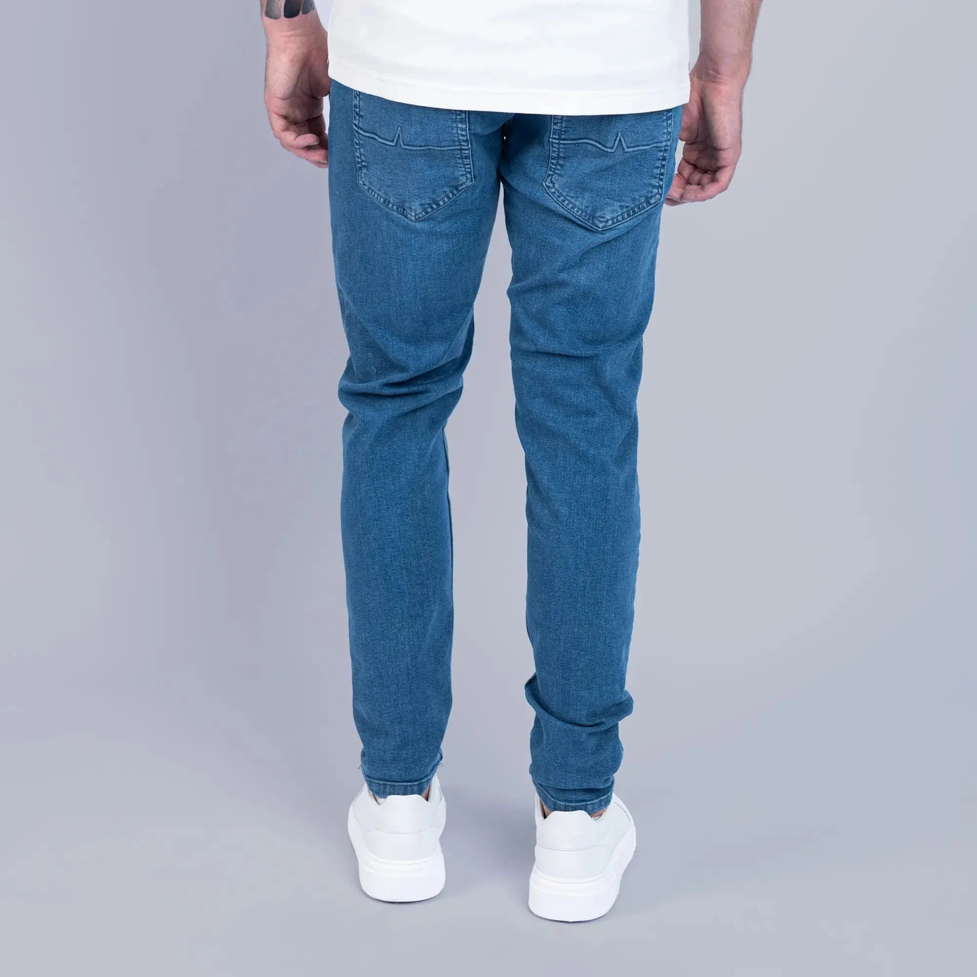 Essential Mid Wash Slim Tapered Jeans - FADE