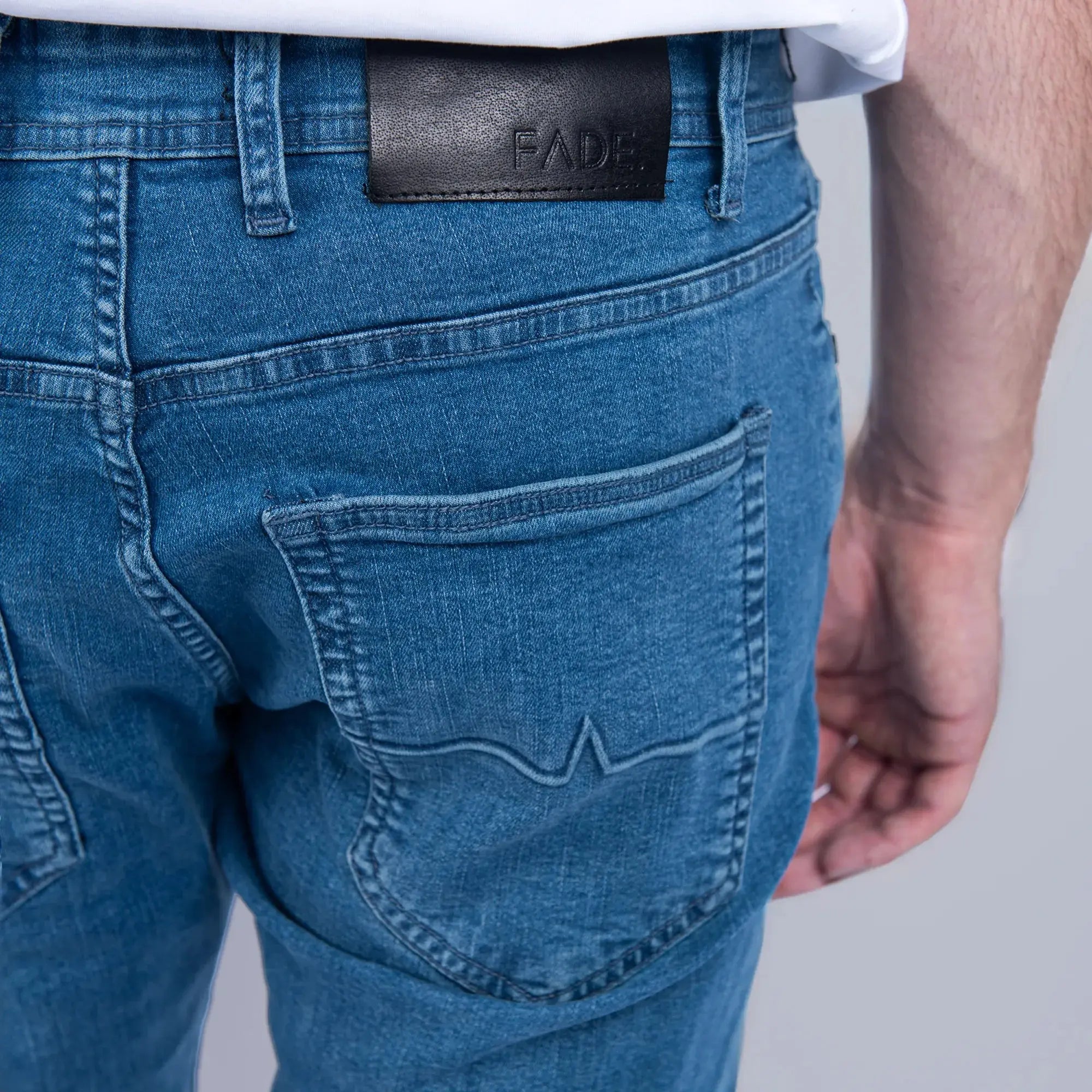 Essential Mid Wash Slim Tapered Jeans - FADE