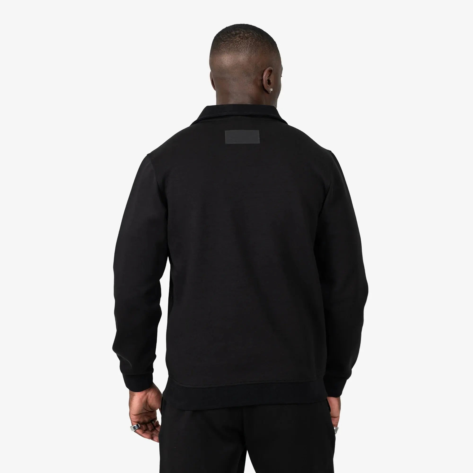 Essential Quarter Zip Sweatshirt Black - FADE