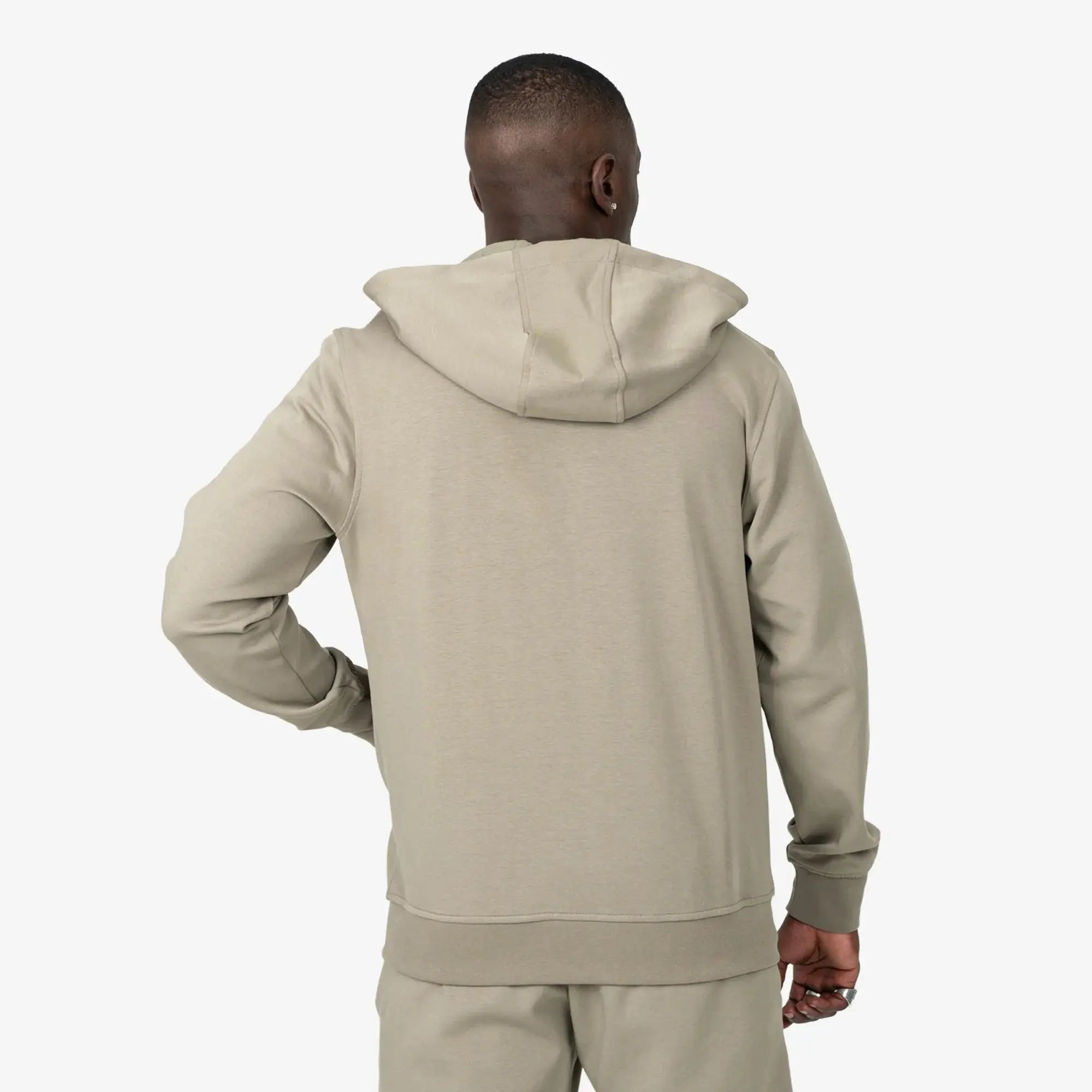 Essential Zip Hooded Sweatshirt Taupe - FADE