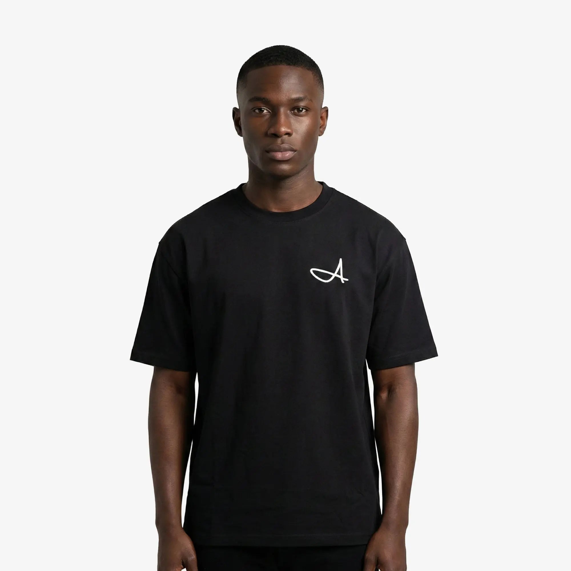 Signature A Boxy T-Shirt Black - FADE