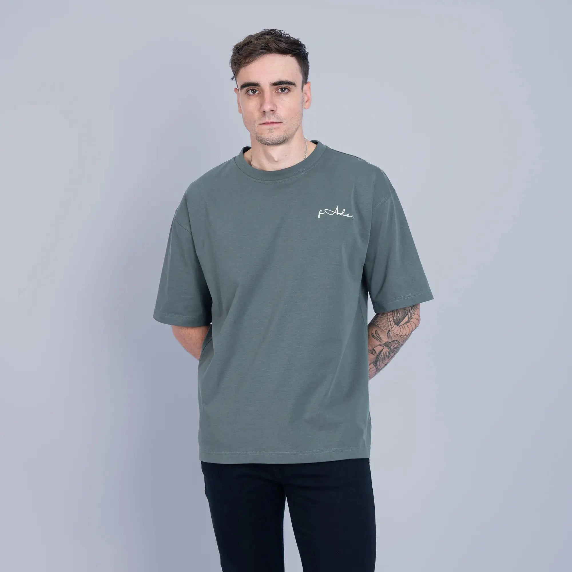 Signature Boxy T-Shirt Green - FADE
