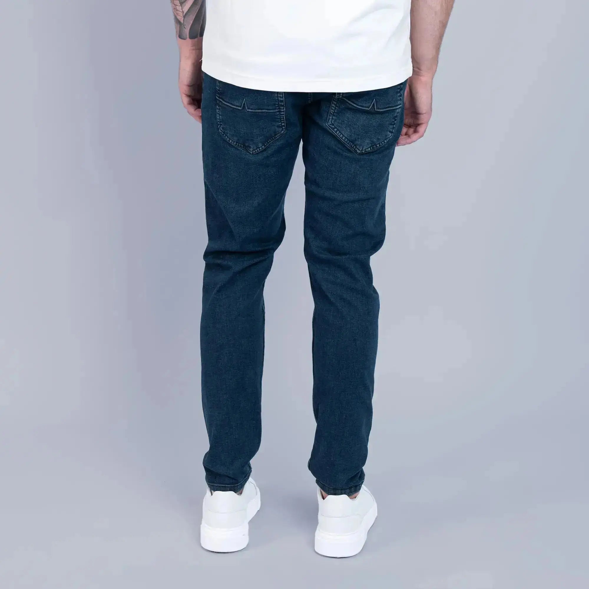 Essential Dark Wash Slim Tapered Jeans - FADE