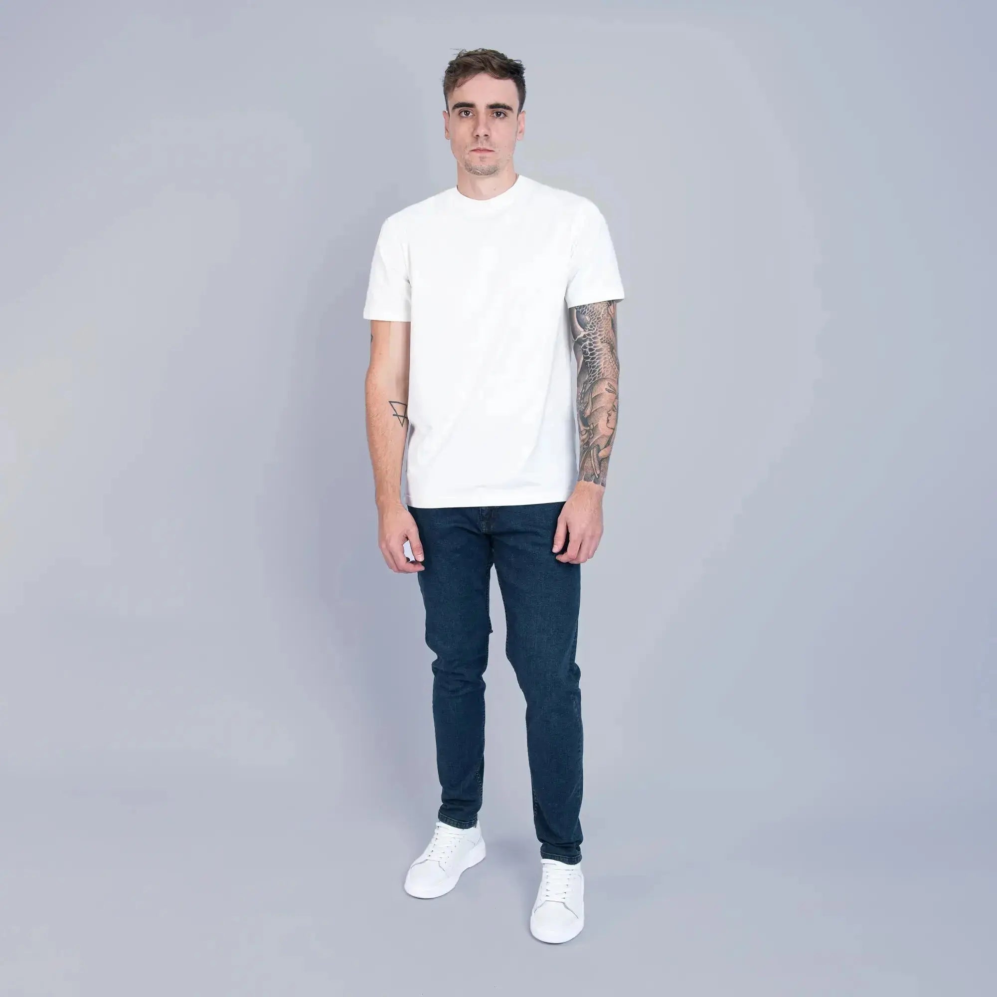 Essential Dark Wash Slim Tapered Jeans - FADE