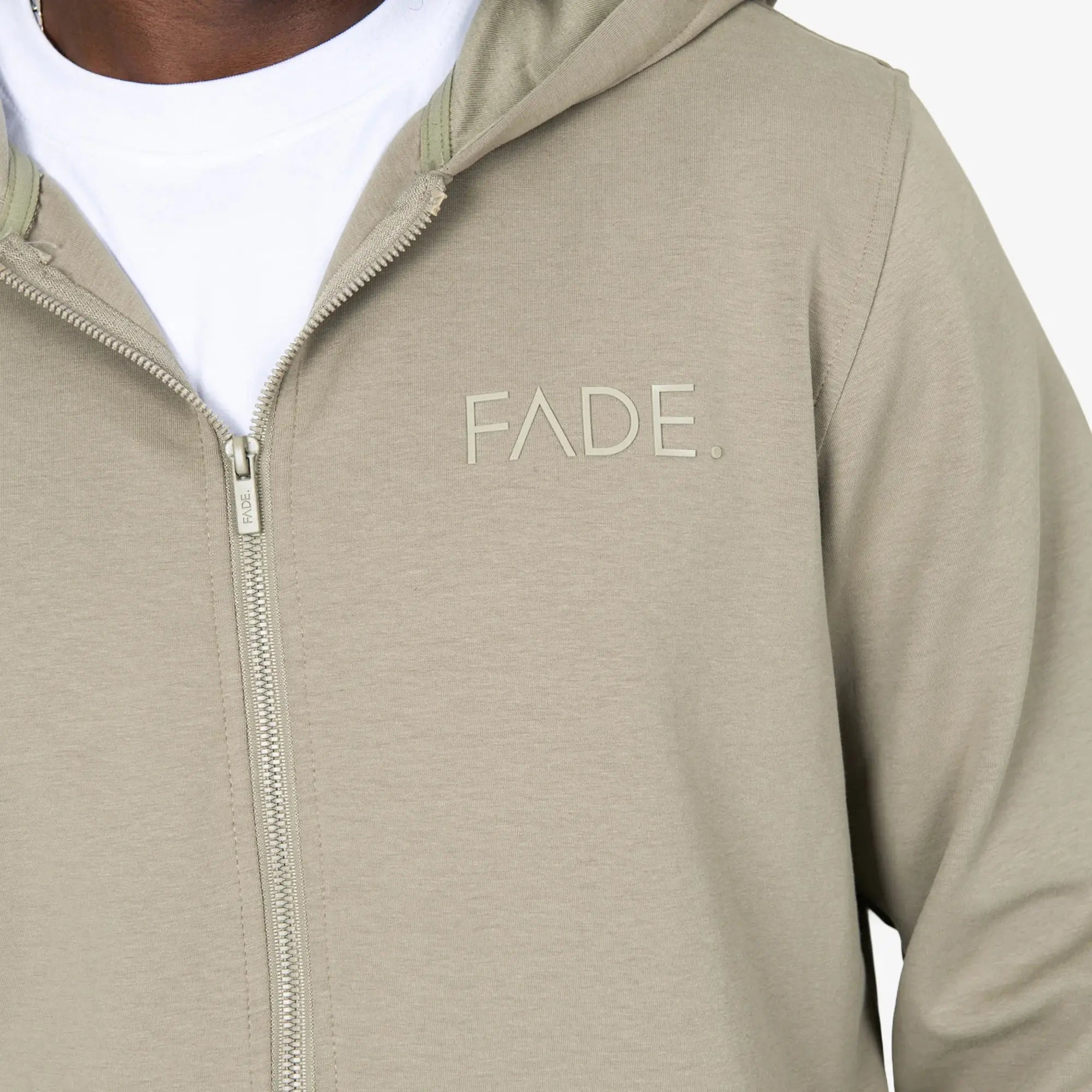 Essential Zip Hooded Sweatshirt Taupe - FADE