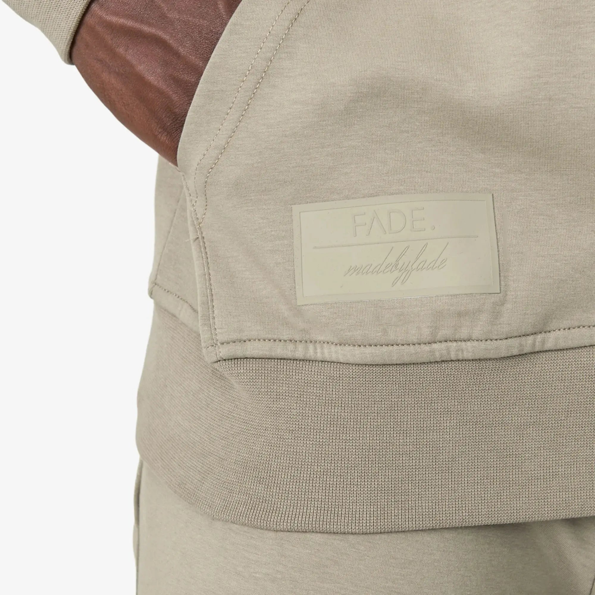 Essential Zip Hooded Sweatshirt Taupe - FADE