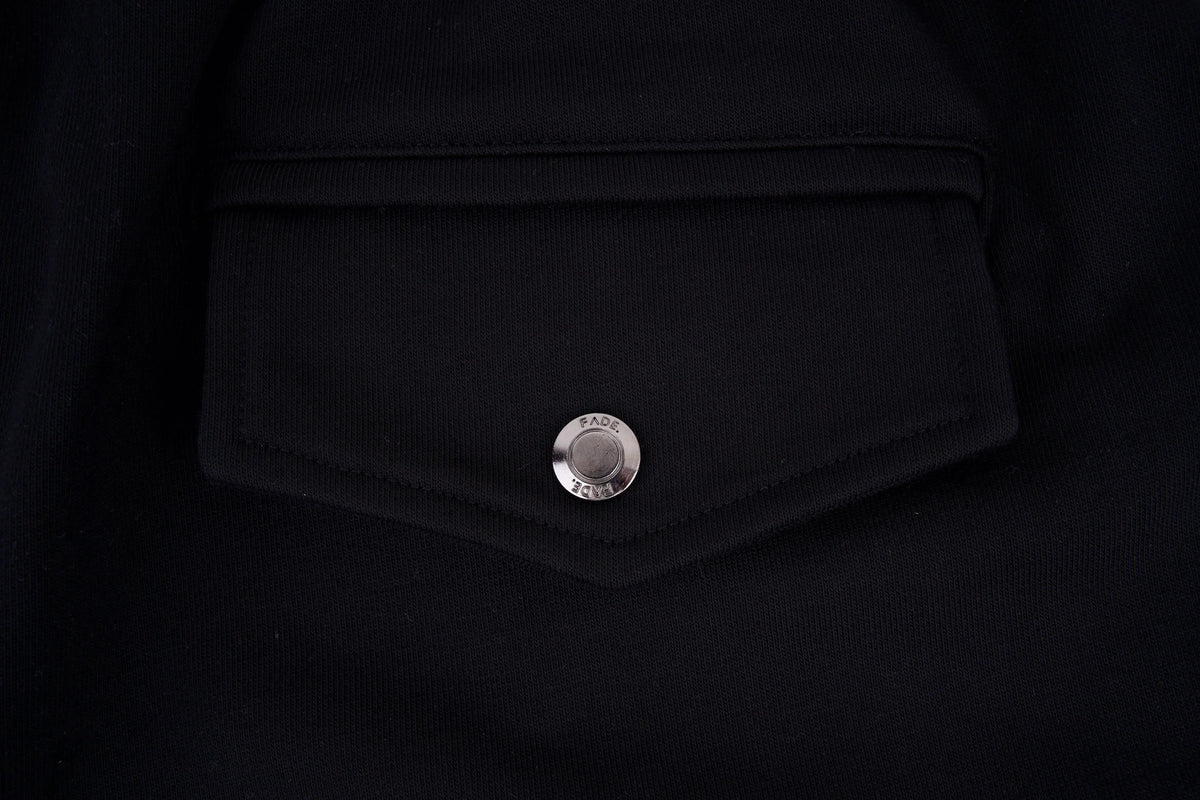 FJ033 Iconic Badge Shorts Black - FADE
