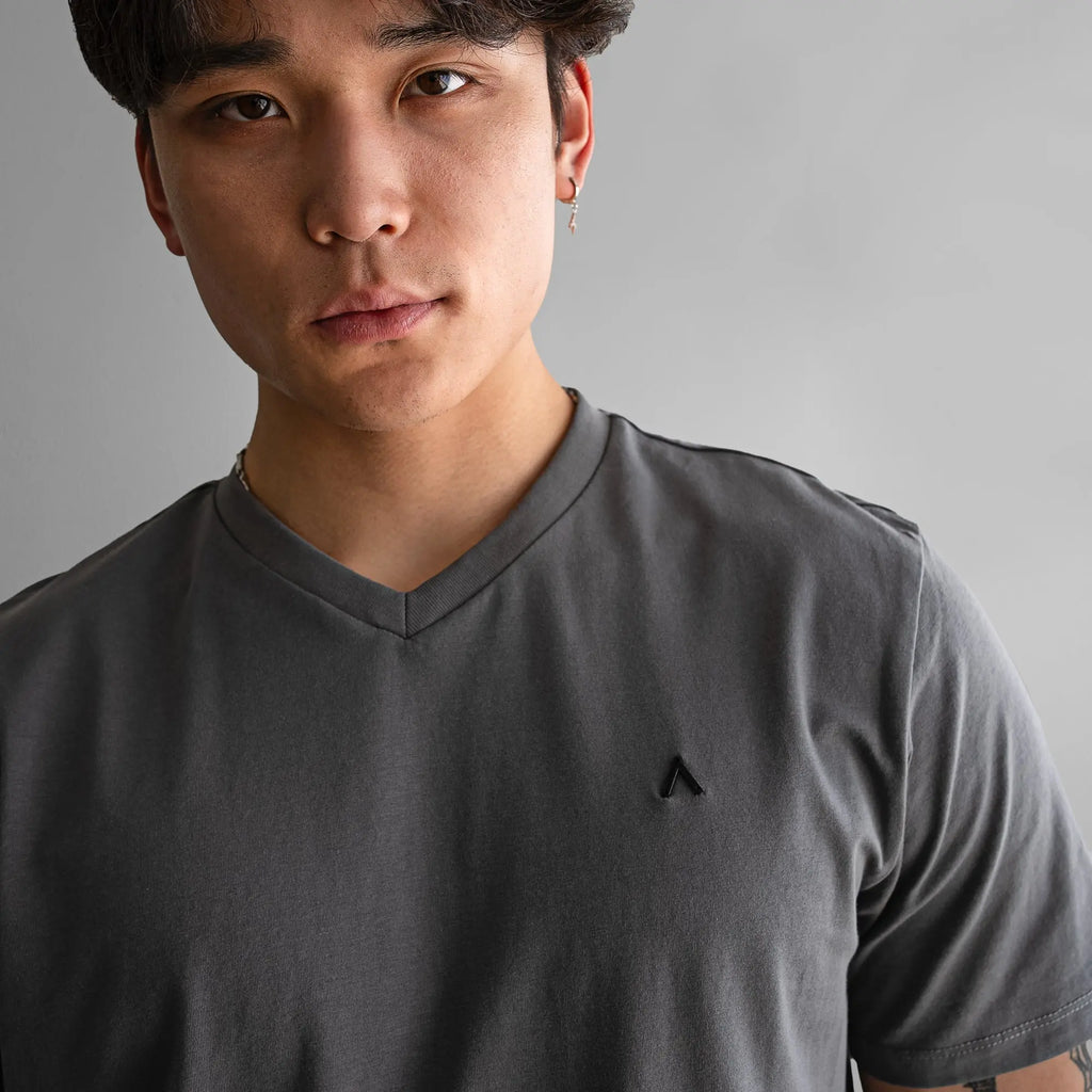 Icon T-Shirt V-Neck Grey - FADE