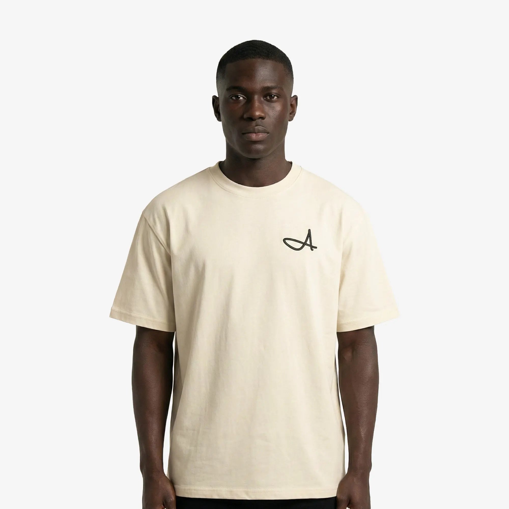 Signature A Boxy T-Shirt Off-White - FADE