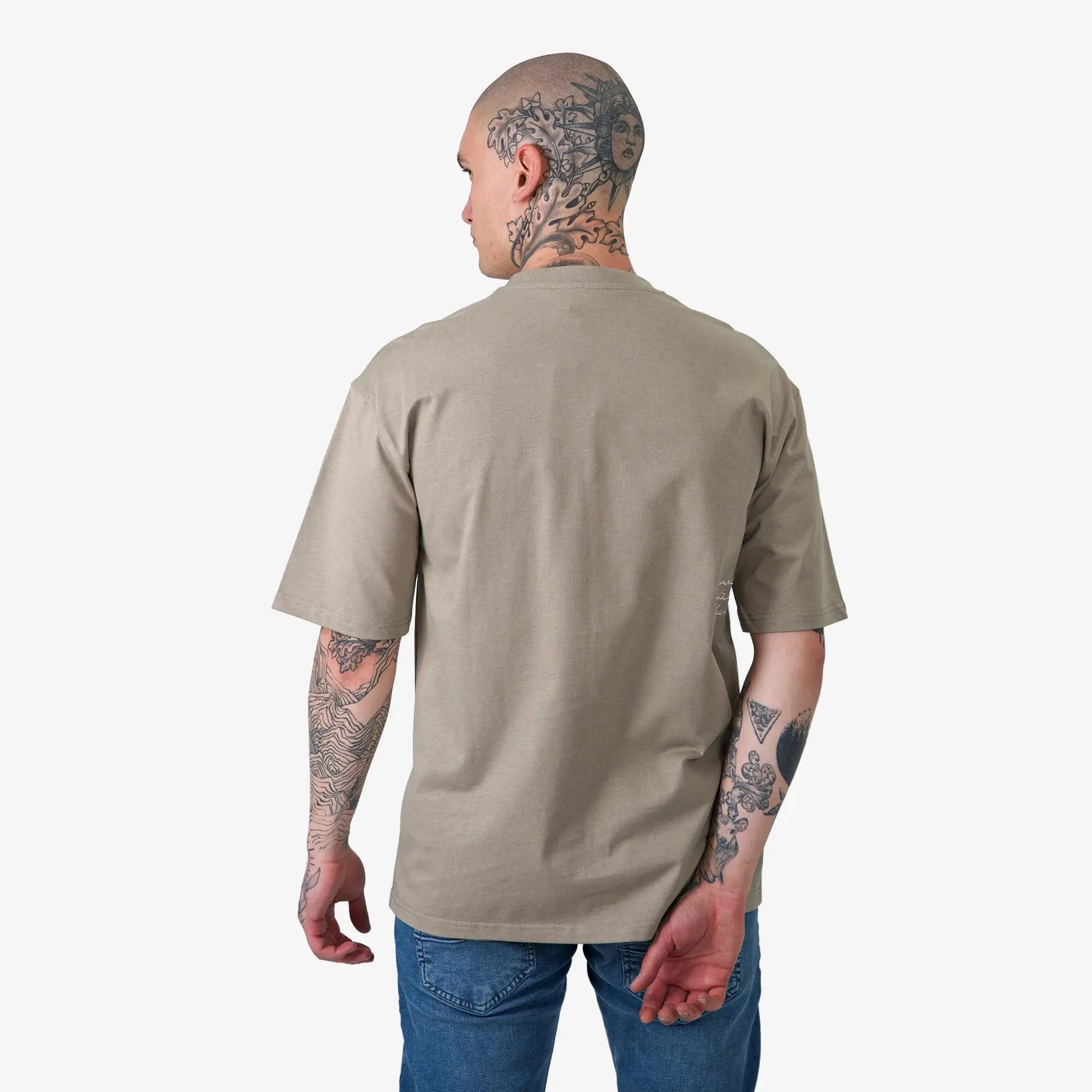 Signature A Relaxed Fit T-Shirt Taupe - FADE